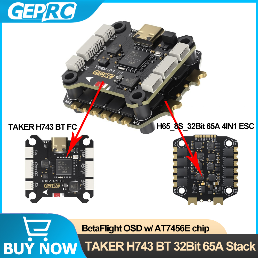 Geprc taker h743 bt 32bit 65a  - Fpv Drone Esc avaliação e preço